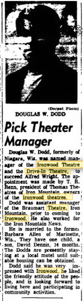 Ironwood Drive-In Theatre - 13 JUL 1971 ARTICLE